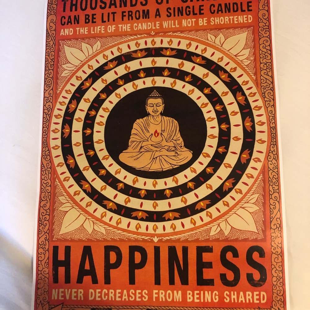 NEVER USED Buddha happiness poster